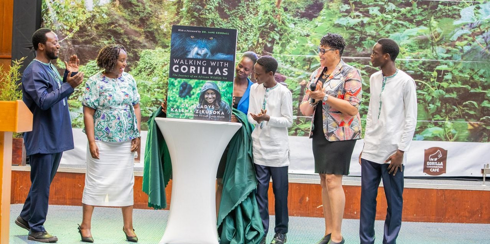 Dr Gladys Kalema-Zikusoka, Uganda’s first wildlife veterinarian (2nd right) during the launch of her book at Kampala Serena Hotel on July 5. Second left is the former US ambassador to Uganda, Ms Natalie E Brown. PHOTO/Courtesy of CTPH